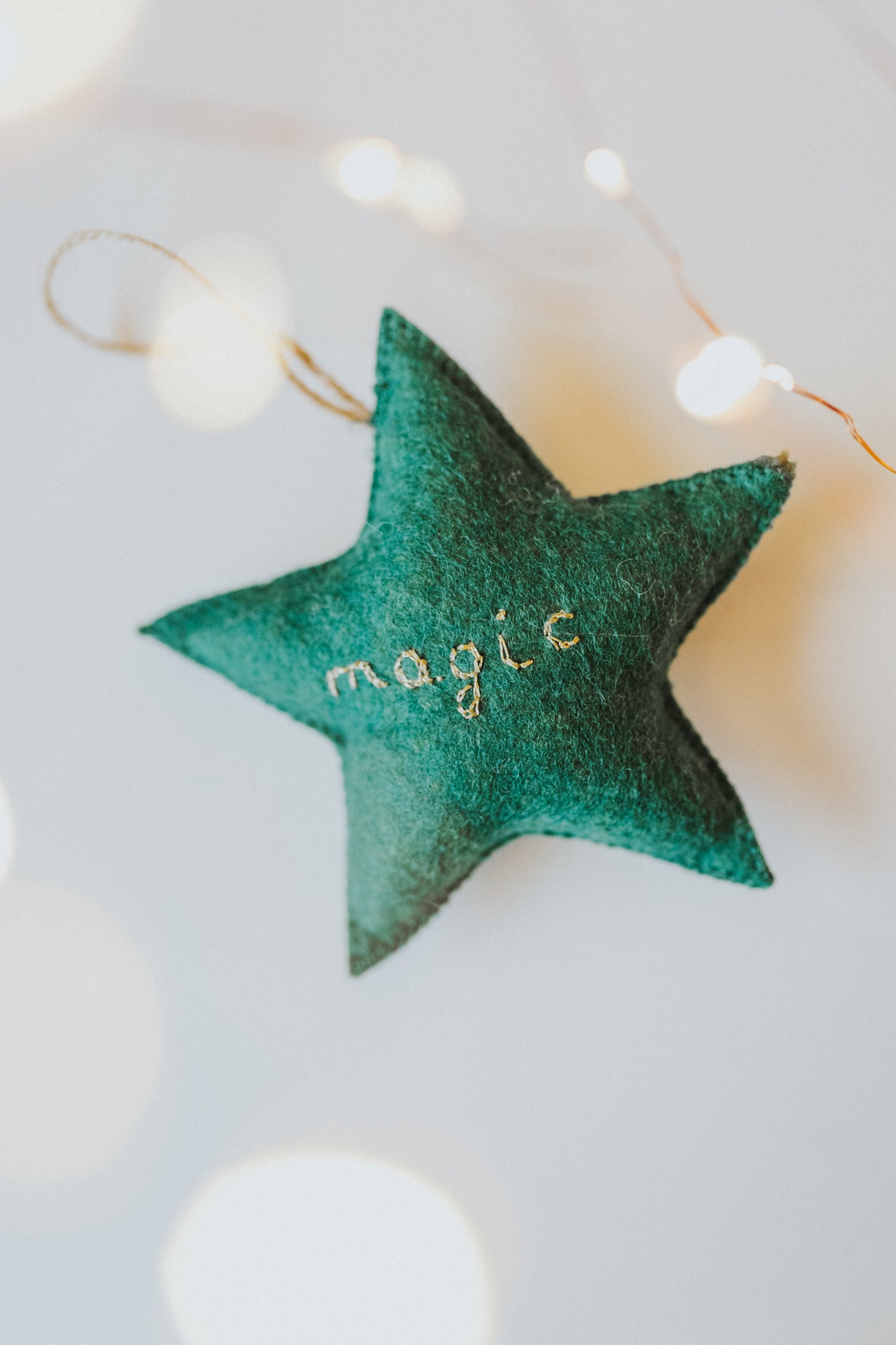 Ornament brad -Stea cu mesaj, verde brad