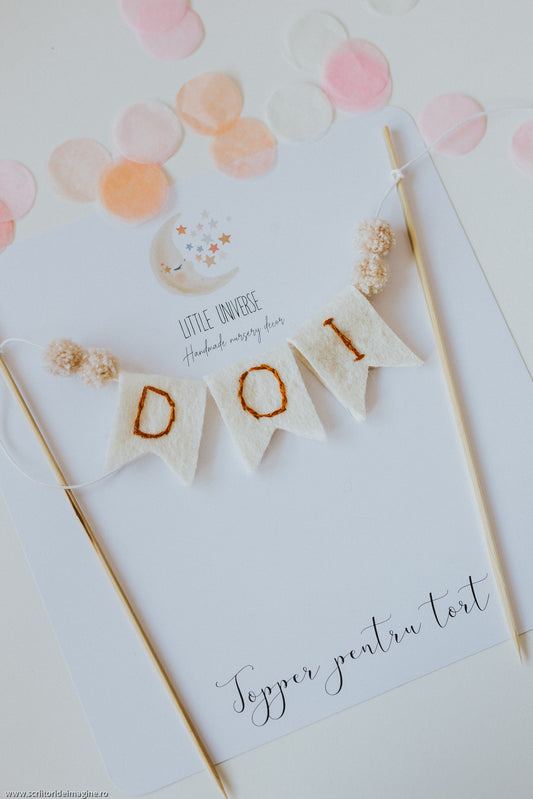 Topper pentru tort "Doi"