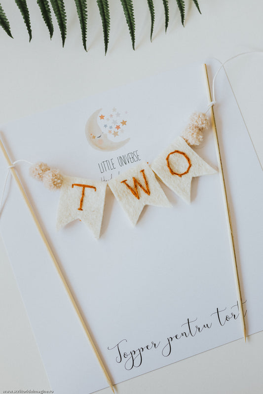 Topper pentru tort " Two"