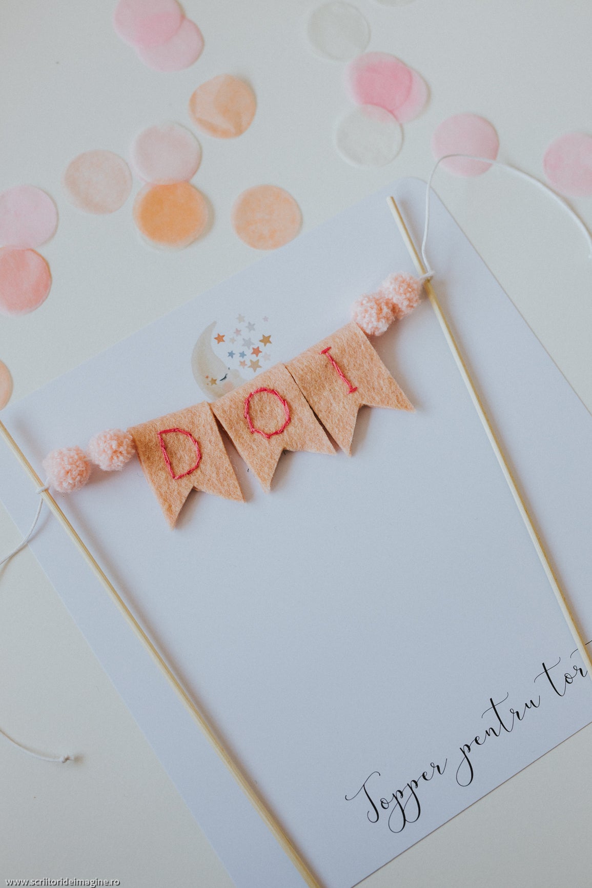 Topper pentru tort "Doi"