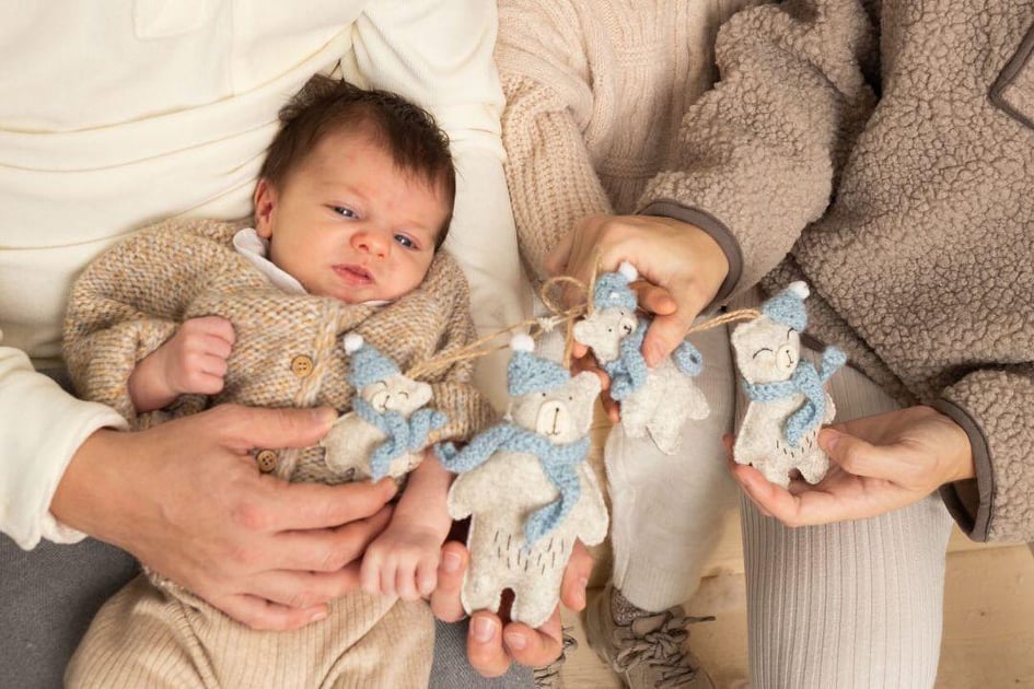 Ornament de Craciun- Familie de ursuleti cu 2 pui